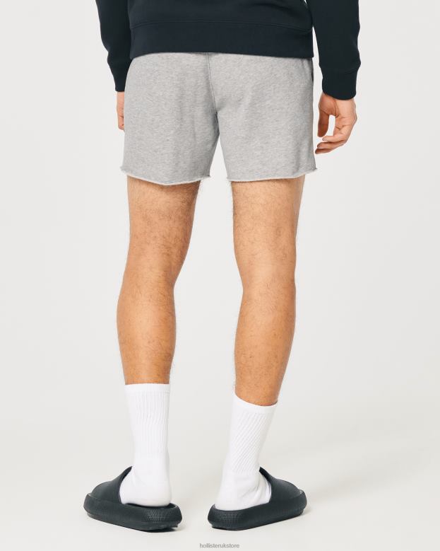 Bottoms Hollister Men Terry Fleece Logo Shorts 5\\ 488201140 Heather Grey